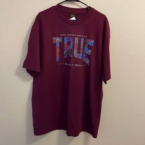 Brand new true east burgundy T-shirt with tags